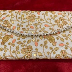Brand new evening purse beautiful zari work all over